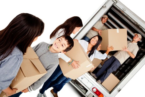 Removal truck ready for a Docklands apartment move