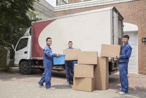 Packed student belongings ready for a Docklands move