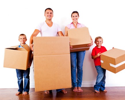 Packing materials and organised moving boxes for a Docklands apartment move