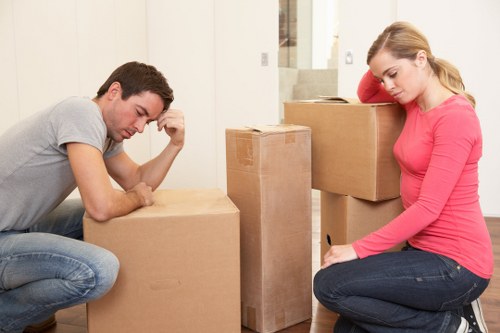 Residential moving truck loading furniture in Docklands