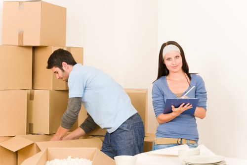 Customer reviewing written terms for a removals booking