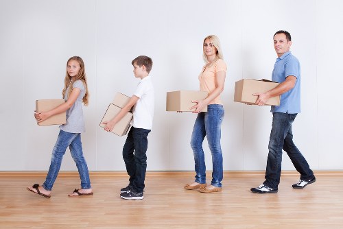 Careful loading of student furniture for a Docklands relocation
