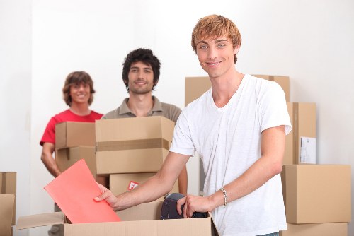 Loading furniture into a hired removal truck in Docklands